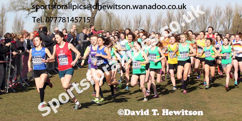 Womens under-17s Inter Counties Cross Country,  Cofton Park, Birmingham. Photo: David T. Hewitson/Sports for All Pics